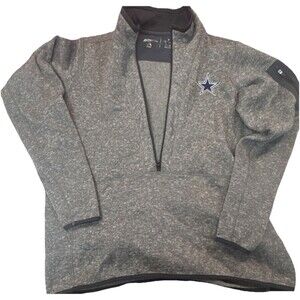 Antigua Women's Dallas Cowboys Gray 1/2 Zip Pullover Sweater XL 100% Polyester